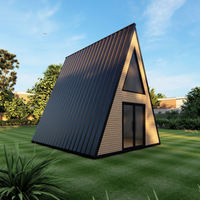 Kits de maisons préfabriquées miniatures, structure modulaire, petite maison de jardin, pièce de jardin, villa moderne de luxe en acier léger, design triangulaire