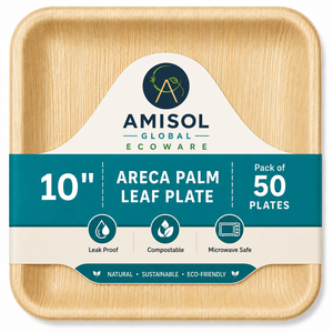 Plato Redondo Desechable de Hoja de Palma Areca de 5 Pulgadas |   Plato de Catering Resistente, Compostable y Ecológico - Product Image 2