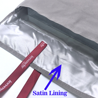 Sac en velours personnalisé tendance pour extensions capillaires, pochette d'emballage pour perruques avec logo imprimé, doublure en satin et fermeture à ruban