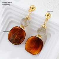 Boucles d'oreilles pendantes effet écaille de tortue pour femme, style vintage bohème, perles en résine, longues, pour la plage, les vacances et les soirées