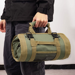 16 Inch Heavy-Duty <strong>Tool</strong> <strong>Roll</strong> with 6 Zippered Pockets, 30KG Capacity Carry Bag for Electrician Carpenter Woodworking Repair <strong>Tools</strong> - Product Image 4
