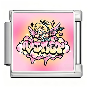 Venta al por mayor de dijes italianos de Cupido y ángel del amor de 9mm, ideales para la creación de pulseras DIY, regalo de joyería para el Día de San Valentín para mujeres - Product Image 2