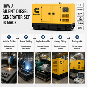 Groupe électrogène diesel silencieux portable Cummins 10kva 15kva 20kva 25kva 30kva pour la maison et les applications d'alimentation extérieure - Product Image 1