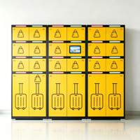 Casiers de rangement pour bagages, casiers de rangement pour bagages d'aéroport, gare ferroviaire. Armoire de rangement en libre-service