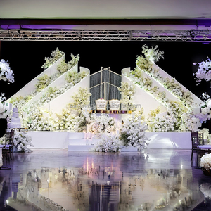 NIKA - Décor de scène de <span class=keywords><strong>mariage</strong></span> de luxe - Cadre métallique personnalisé - Grande décoration de <span class=keywords><strong>mariage</strong></span> - Ensemble de support d'arche ondulée - Product Image 1