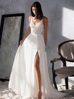 2023 nouvelle mode dentelle une ligne Boho plage robe de mariée bandoulière robes de mariée