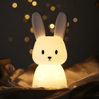 Lampe jouet pépinière respiration lapin veilleuse créative enfants 7 couleurs changeantes animal petit mignon Pat enfants lapin veilleuse