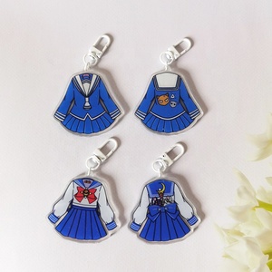 Porte-clés en plastique transparent personnalisés Felton avec pampilles imprimées, breloques mignonnes en acrylique transparent à motif de dessin animé - Product Image 4