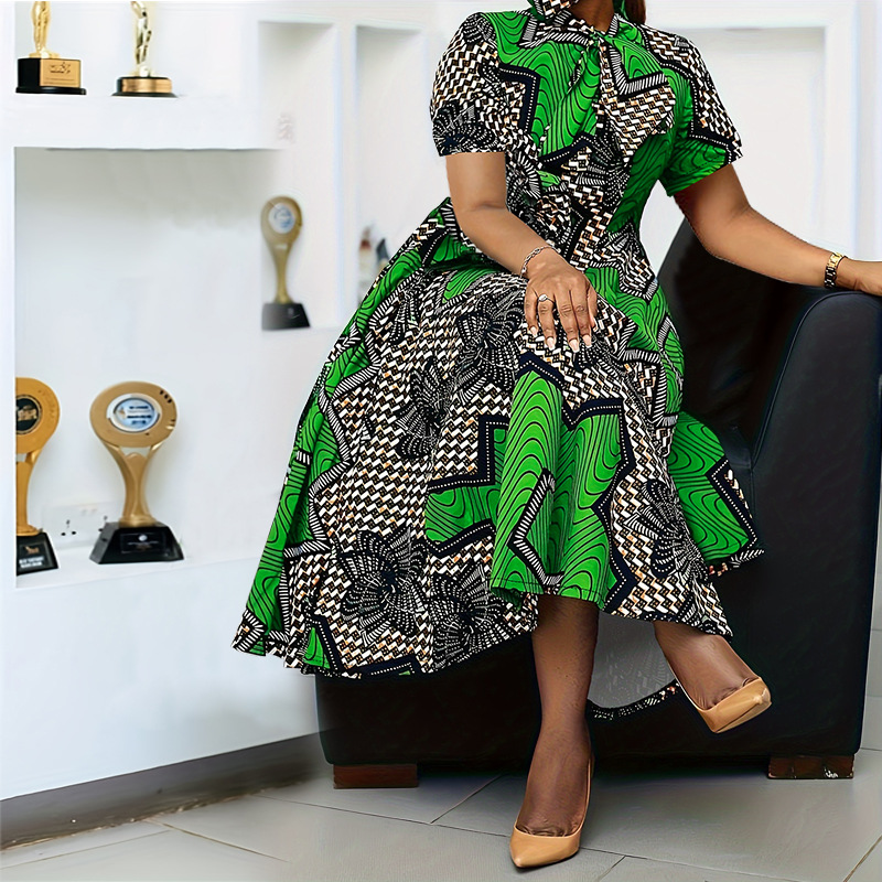 Shop Plus Size Women's Dress Bandage - a-Line African Kitenge Shop Plus Size Women's Dress Bandage - a-Line African Kitenge
