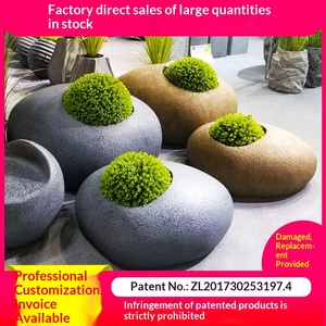 Creative Nordic Stone Vase Pebble-shaped Floor <b>Large</b> Flower <b>Pot</b> Vintage Fiberglass Flower Arrangement Ornaments Lazy China - Product Image 5