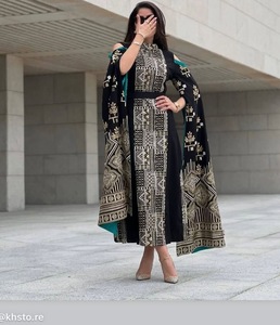Tùy Chỉnh Thiết Kế Thời Trang Arab Giản Dị Abaya Cho Ramadan Thêu Sequin Jalabiyat Kaftan Cho Cộng Với Kích Thước Phụ Nữ Mùa Xuân Ma-rốc - Product Image 4