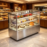 Vitrine Réfrigérée Commerciale Personnalisable pour Gâteaux, Contrôle par Application, Grande Capacité, Buffet en Acier Inoxydable pour Mariages et Événements