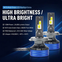 Kit de phares LED V60 nouvelle génération 120W 24000LM Blanc froid 6000K, accessoires universels pour véhicules, ampoules auto 9005 9006, tendance