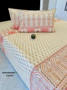 Great Quality Cotton <b>Bed</b> <b>Cover</b> Set Discharge Printed Pillow <b>Covers</b> Jaipur Style Bedding Set for Home Hotel Use - Product Image 1