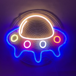 UFO LED Neon Sign Light-USB Powered Multi-color Manual Control for Bedroom & Wedding Party Decor <b>Wall</b>/<b>Table</b> Accent - Product Image 6