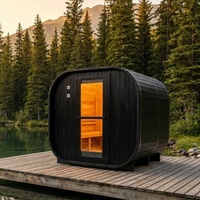 Cabine de sauna finlandaise extérieure personnalisée pour 6 personnes, en bois de cèdre, avec poêle traditionnel ou électrique, fabricant OEM