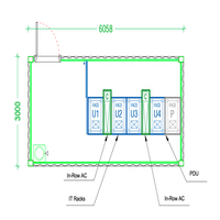 Infrastructure de centre de données micro-modulaire certifiée CE ISO, refroidissement AC N+1, 12 racks 42U pour champs pétroliers et gazières