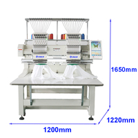 Machine à broder Dahao à deux têtes, à grande vitesse, 1200 tr/min, économique, 12 à 15 aiguilles, pour broderie de casquettes, de chemises plates