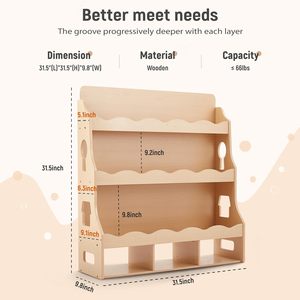 Étagère en bois pour enfants pour <span class=keywords><strong>la</strong></span> décoration de <span class=keywords><strong>la</strong></span> maison organisateur de stockage pour pépinière salle de jeux chambre maternelle armoire à livres - Product Image 2