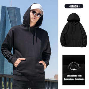 Sudadera CON CAPUCHA DE MODA pesada con logotipo personalizado para hombre, de gran tamaño, liso, de poliéster/algodón liso, con capucha de primavera, fabricante directo - Product Image 4