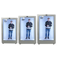 Boîte d'affichage LCD transparente interactive de 86 pouces Vitrine d'hologramme 3D pour centres commerciaux et aéroports Technologie d'écran tactile