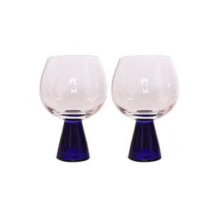 9.5 oz lead free crystal stemware brandy glass large quantity in stock custom logo and color from Chinese supplier