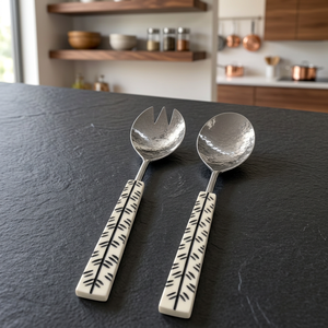Juego de Cuchara y Tenedor para Ensalada de Acero Inoxidable, Utensilios de Servicio Duraderos para Cocinas Comerciales, Empresas de Catering y Vajilla de Restaurante - Product Image 3