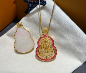 Kalung Perhiasan Trendi Liontin Kalung Vajra Emas Murni 18K dengan Rantai Tautan Hadiah Anak-anak untuk Pacar di Qixi - Product Image 6