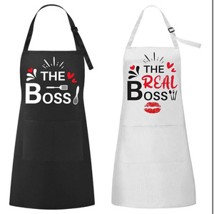 Tablier sans manches 2024, taille unique, imperméable, imprimé, pour la cuisine, avec logo personnalisé, pour femmes et couples - Product Image 1