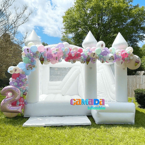 บ้านเด้งสีขาวแบบเป่าลมสำหรับงานแต่งบ้านเด้งปราสาทเด้งสีขาวสำหรับใช้ในเชิงพาณิชย์ - Product Image 5
