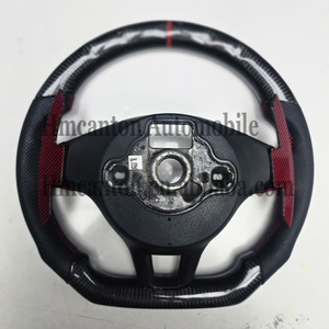 Volante Deportivo de Fibra de Carbono y Cuero Perforado para Volkswagen VW Passat Golf 7 - Product Image 4