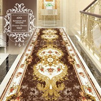 Tapis de couloir d'hôtel imprimé en 3D de luxe léger de style européen Tapis complet Impression 3D Tapis commercial pour vivre mur à mur