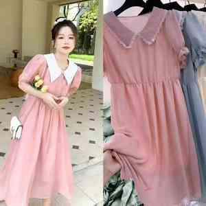 Vestido informal de encaje con cuello oblicuo de verano para mujer, vestido Midi acampanado de encaje de cintura alta, vestidos de fiesta para mujer, ropa para mujer al por mayor - Product Image 4