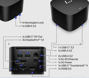 Cho HP Thunderbolt Dock G4 Combo Cáp Với 280W AC Power Adapter New Phổ USB 3.2 Máy Tính Xách Tay Docking Station Cho Sản Phẩm Chứng Khoán - Product Image 5