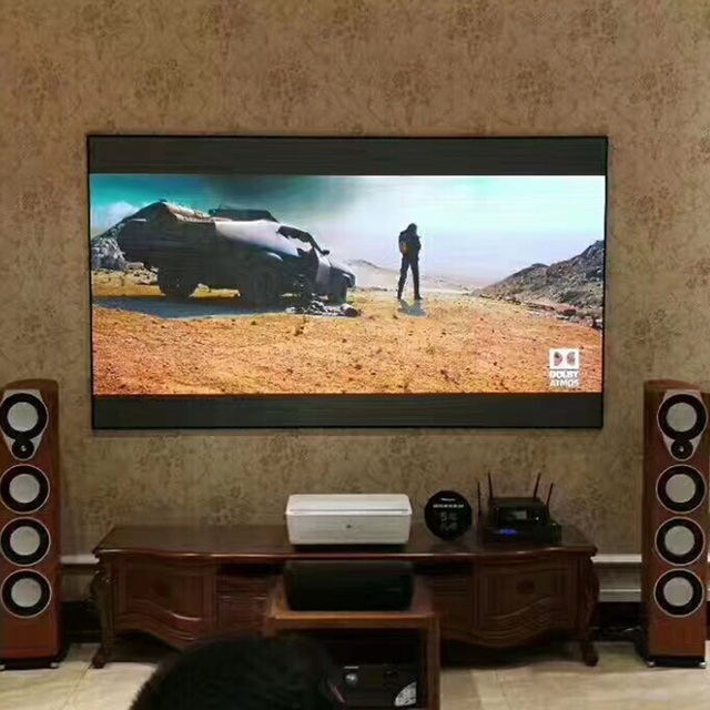 Ohyes FF-100 Home Theater ALR 4K 16:9 Black Diamond 100/120 Inch Fixed Frame CE RoHS Certified 1-Year Warranty Projection Screen