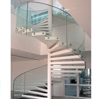 DAIYA villa escalier en spirale avec balustrade en verre trempé