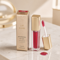Boîte d'emballage personnalisée pour huile à lèvres, boîte pliante en carton doré, boîte en papier cosmétique avec impression de logo, 5 ml
