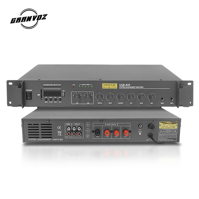 Professional Store Shop PA System Audio OEM 120W Audio Sound Equipment 1.5U Amplifier