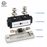 Module de diode haute puissance à large plage et courant élevé 1600V 200A, base métallique isolée, redresseur simple à faible perte en tension directe, type à vis