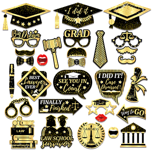 Huancai - 30 Accesorios para Fotomatón de Graduación de Abogado con Palitos, Kit de Accesorios para Selfies para Fiestas de Graduación de la Facultad de Derecho - Product Image 3