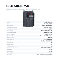 Variateur de fréquence série FR-E800 FR-E840-0040-4-60 1,5 kW 4 A Triphasé 380-480 V RS-485 Modbus STO PLC intégré pour moteur à aimant permanent