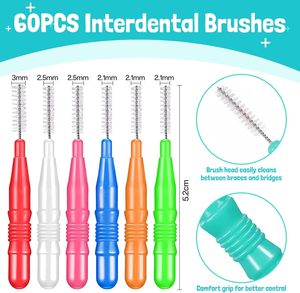 Outil de nettoyage dentaire pour appareils orthodontiques, fil dentaire et cure-dents, brosses interdentaires pour des soins bucco-<span class=keywords><strong>dentaires</strong></span> efficaces - Product Image 2