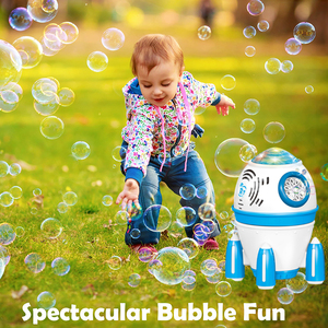Happy <span class=keywords><strong>Bubble</strong></span> <span class=keywords><strong>World</strong></span> para niños al aire libre cohete espacial automático juguetes de burbujas máquina de burbujas giratoria ecológica con luz y música - Product Image 2