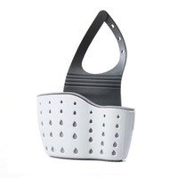 Caddie de robinet à sangle réglable suspendue pour le séchage de l'évier de cuisine porte-éponge porte-savon en plastique en Silicone