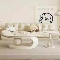 Table basse ovale en dalle de roche, table d'appoint de luxe léger, mobilier de salon et de salle de thé, fabricant, vente en gros, taille personnalisée, OEM ODM