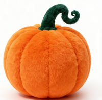 Niedliches Kürbis-Plüschtier Flauschiges Jack-O'-Lantern Plüschkissen aus Polyester PP-Baumwolle mit Stickerei-Design für Schlafzimmer Wohnzimmer