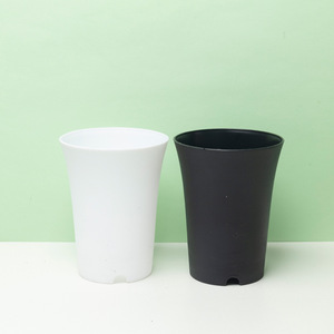 Maceta Redonda de Plástico Blanca y Negra de 10.5*13.5cm para Balcón, Maceta Profunda para Plantas, Maceta de Malla para <span class=keywords><strong>Cactus</strong></span> y Suculentas - Product Image 3