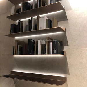 Estantes flotantes montados en la pared moderno minimalista de lujo Modular personalizado Metal aluminio con luz Led para sala de estar <span class=keywords><strong>dormitorio</strong></span> - Product Image 1