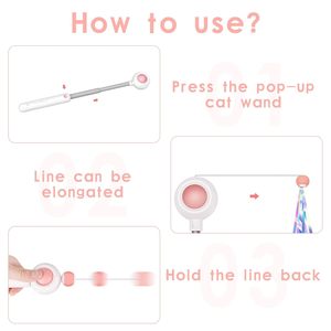 Jouet pour chat détachable, bâton interactif pour chatons et chats d'intérieur avec plusieurs accessoires pour jouer, courser et sauter - Product Image 2