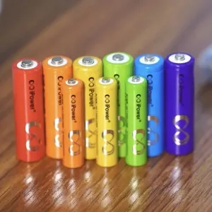 OEM 2/3 AA 4/5 Aa Rainbow Color 400mah- 2500mah 1.2V Rechargeable Battery Double A 5/7 Nimh Battery For Camera Flashlight Toy